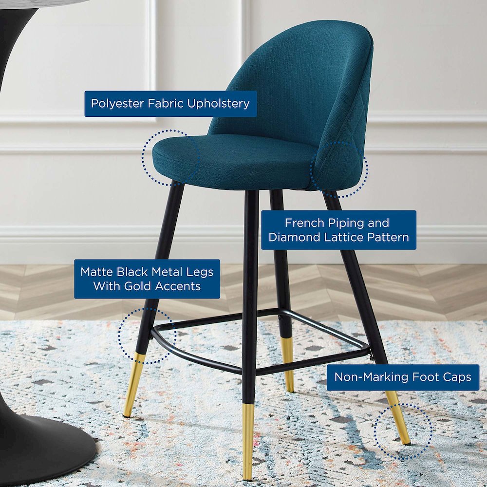 Cordial Fabric Counter Stools Set of 2. Picture 10
