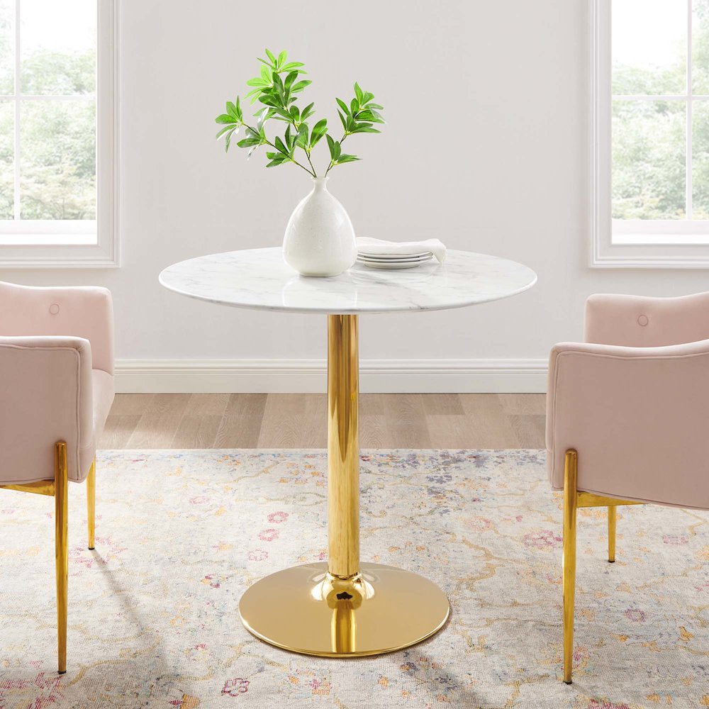 Verne 35" Artificial Marble Dining Table. Picture 4