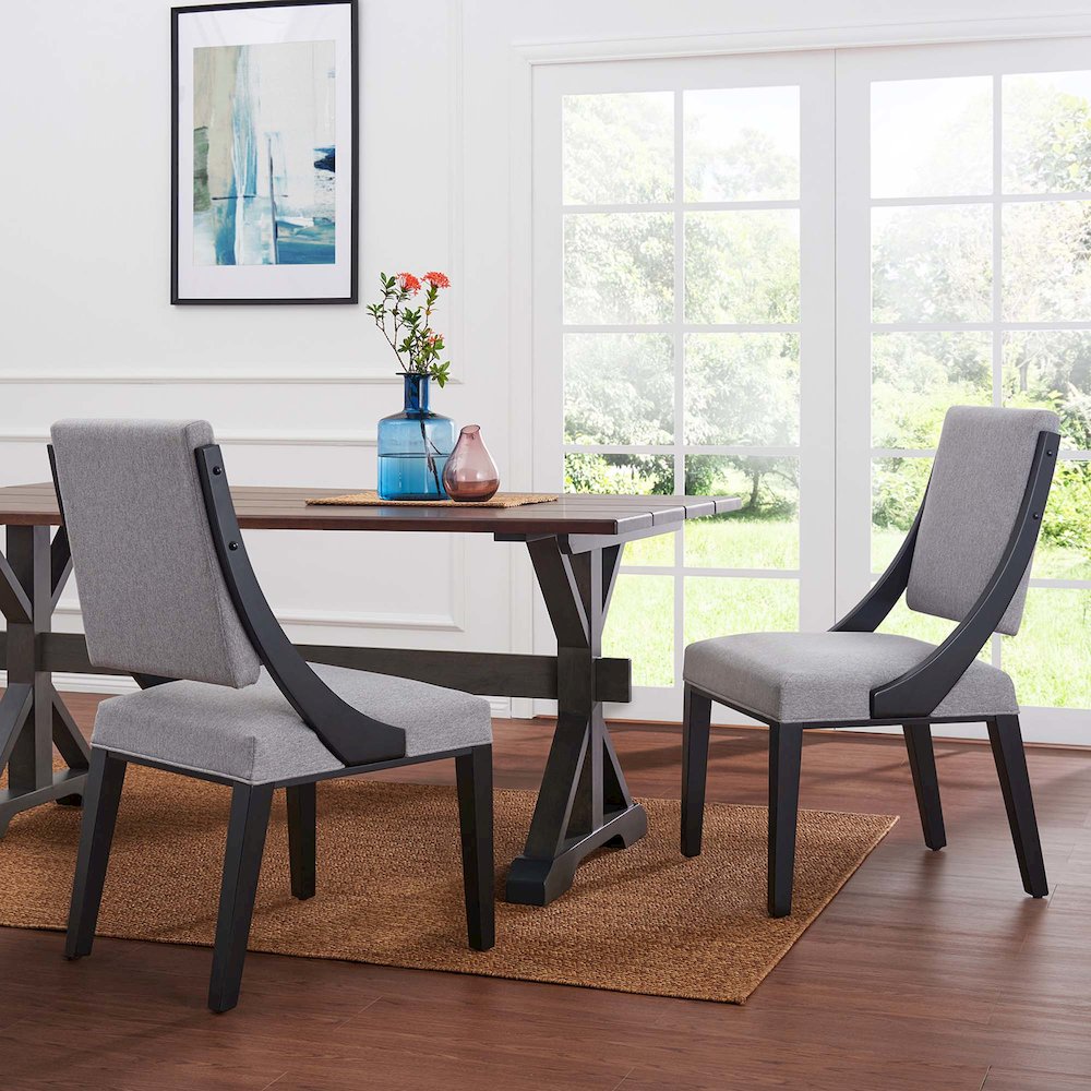 Cambridge Upholstered Fabric Dining Chairs Set of 2. Picture 7