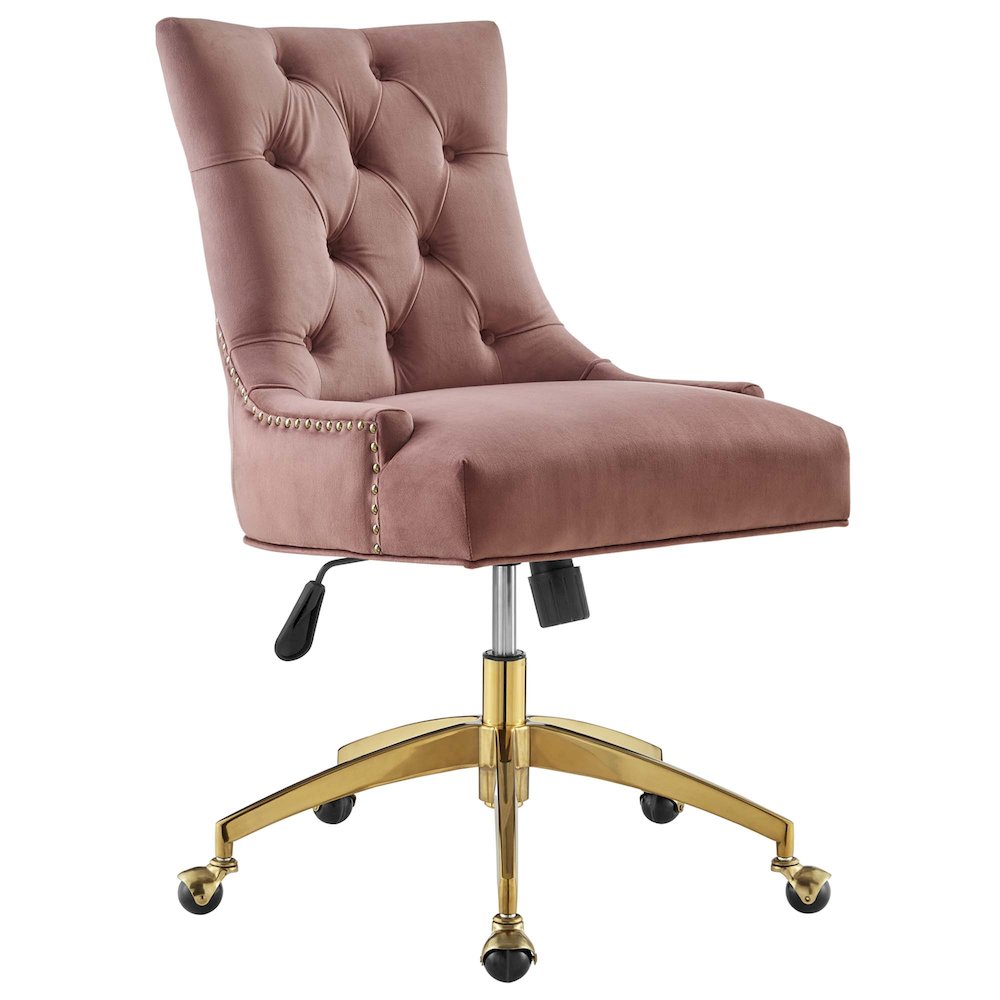 Regent Tufted Performance Velvet Office Chair. Picture 1