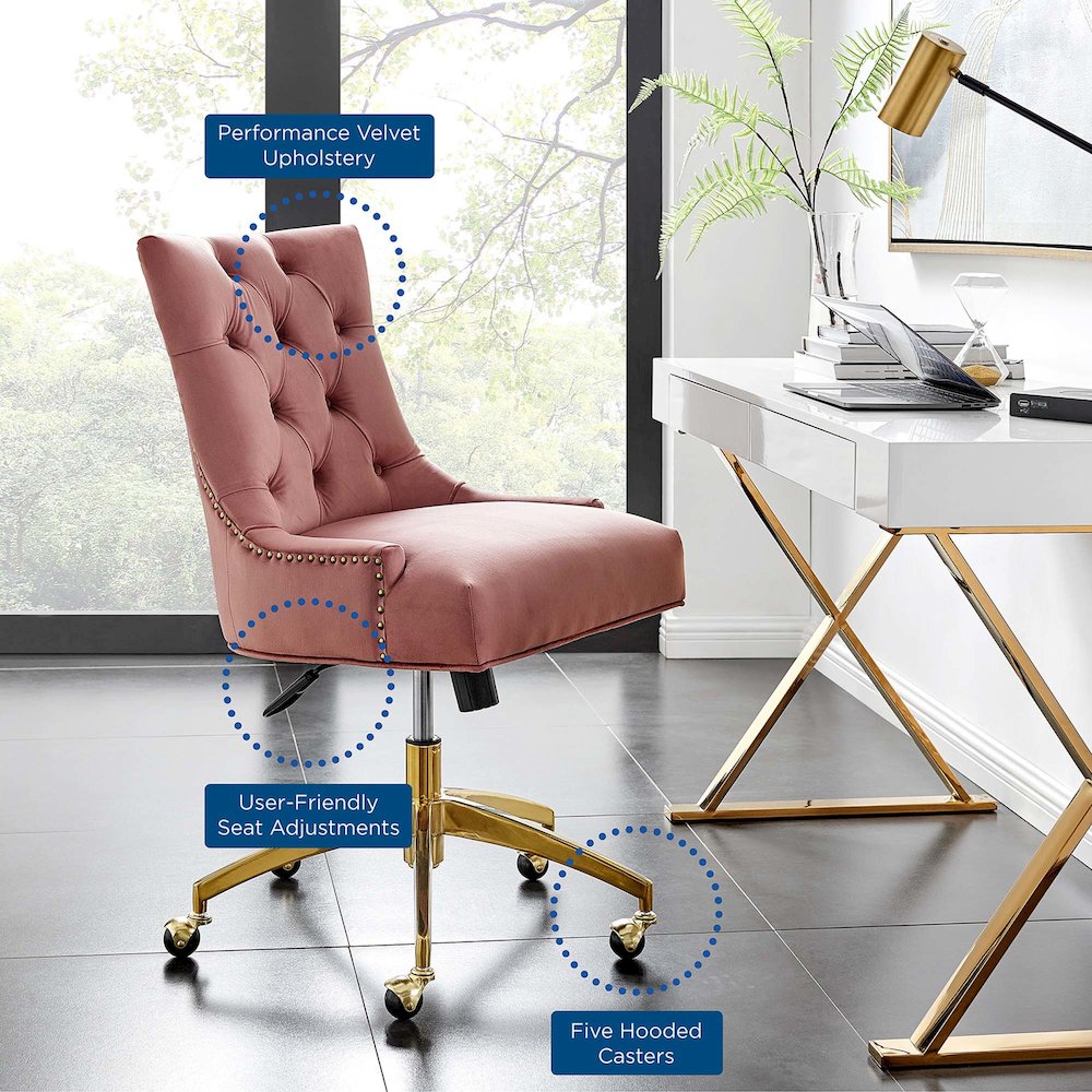 Regent Tufted Performance Velvet Office Chair. Picture 9
