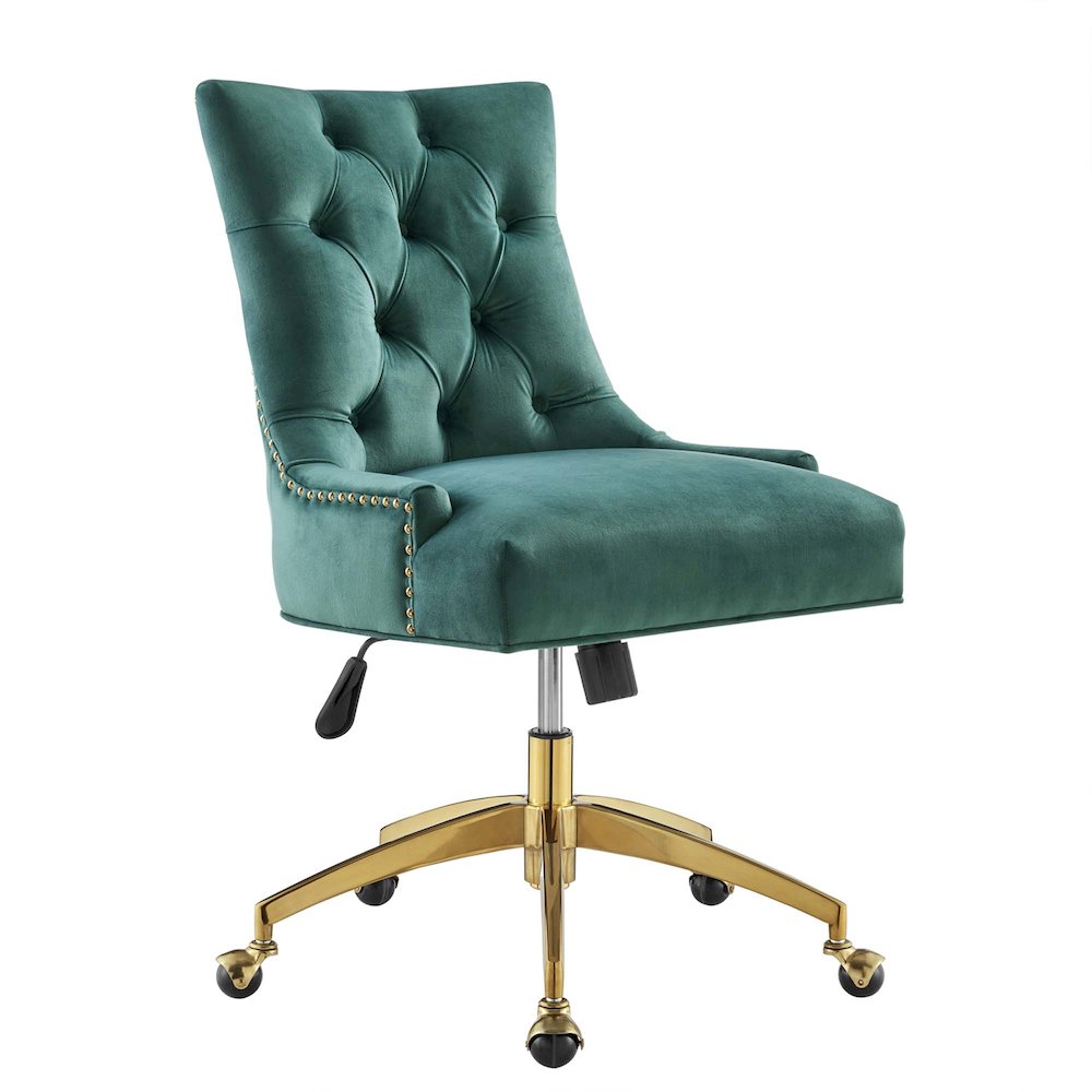Regent Tufted Performance Velvet Office Chair. Picture 1