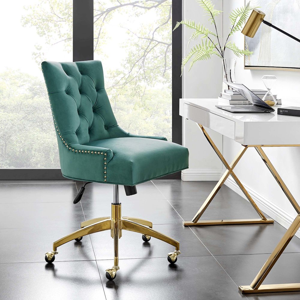 Regent Tufted Performance Velvet Office Chair. Picture 8