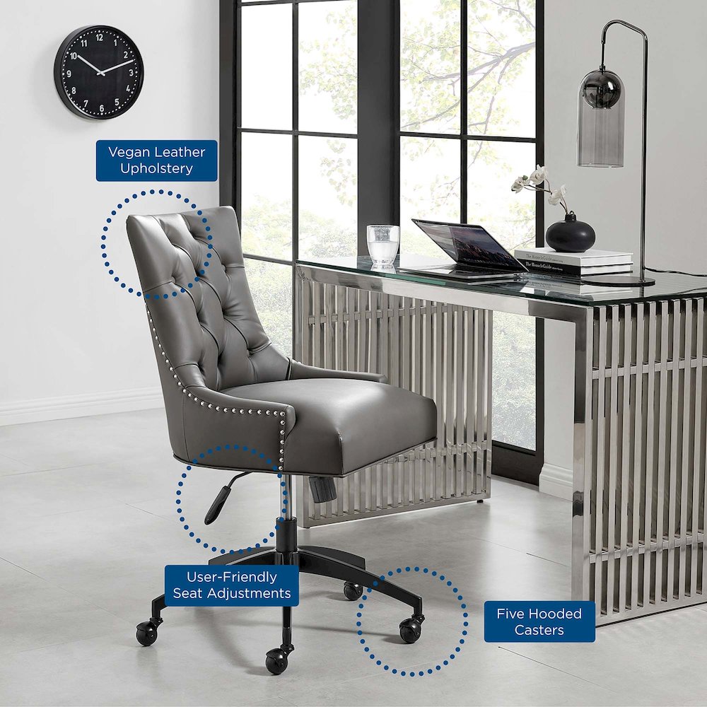 Regent Tufted Vegan Leather Office Chair. Picture 9