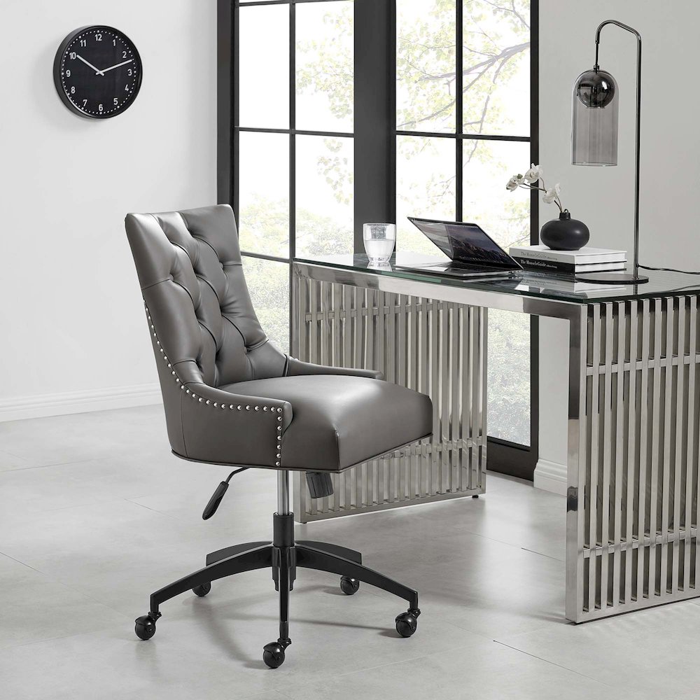 Regent Tufted Vegan Leather Office Chair. Picture 7