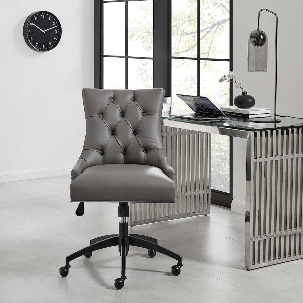 Regent Tufted Vegan Leather Office Chair. Picture 8