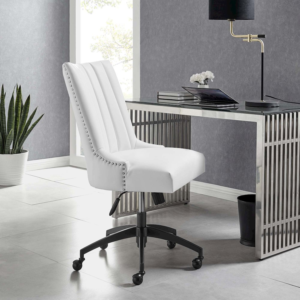 Empower Channel Tufted Vegan Leather Office Chair. Picture 7