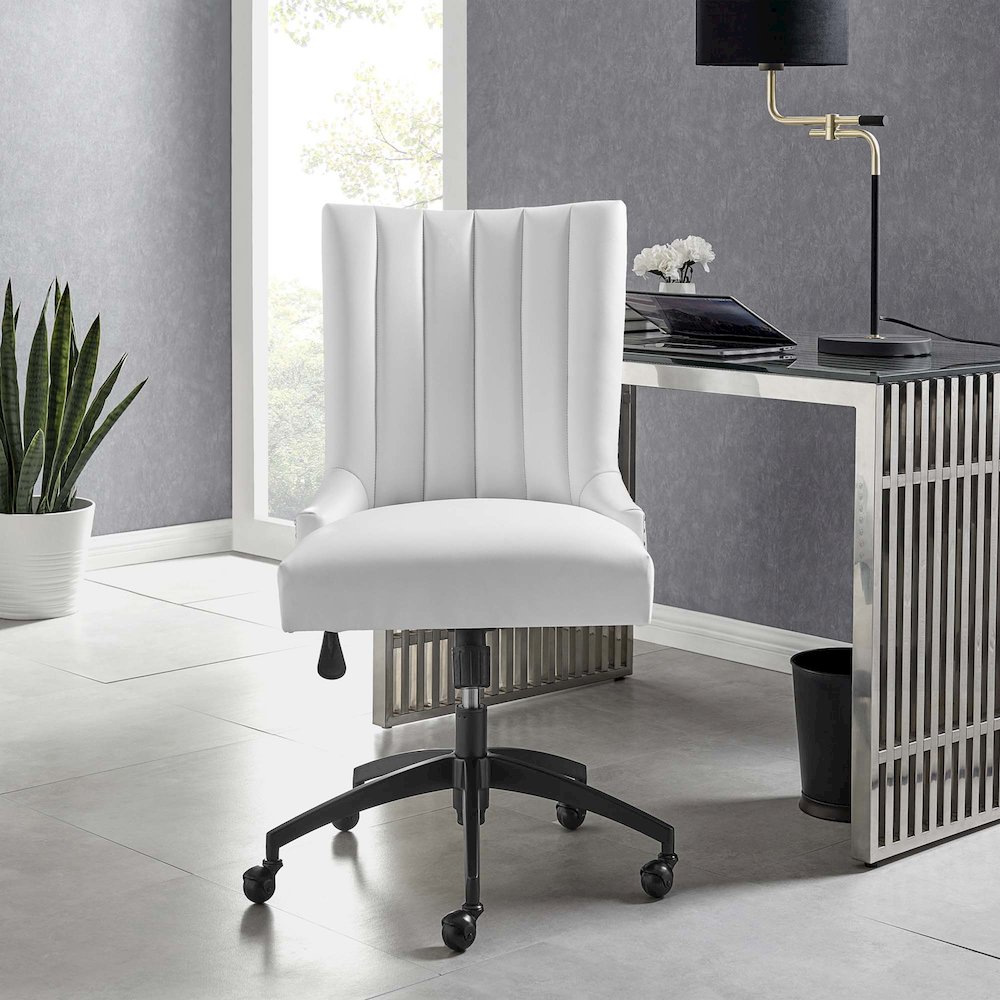 Empower Channel Tufted Vegan Leather Office Chair. Picture 8