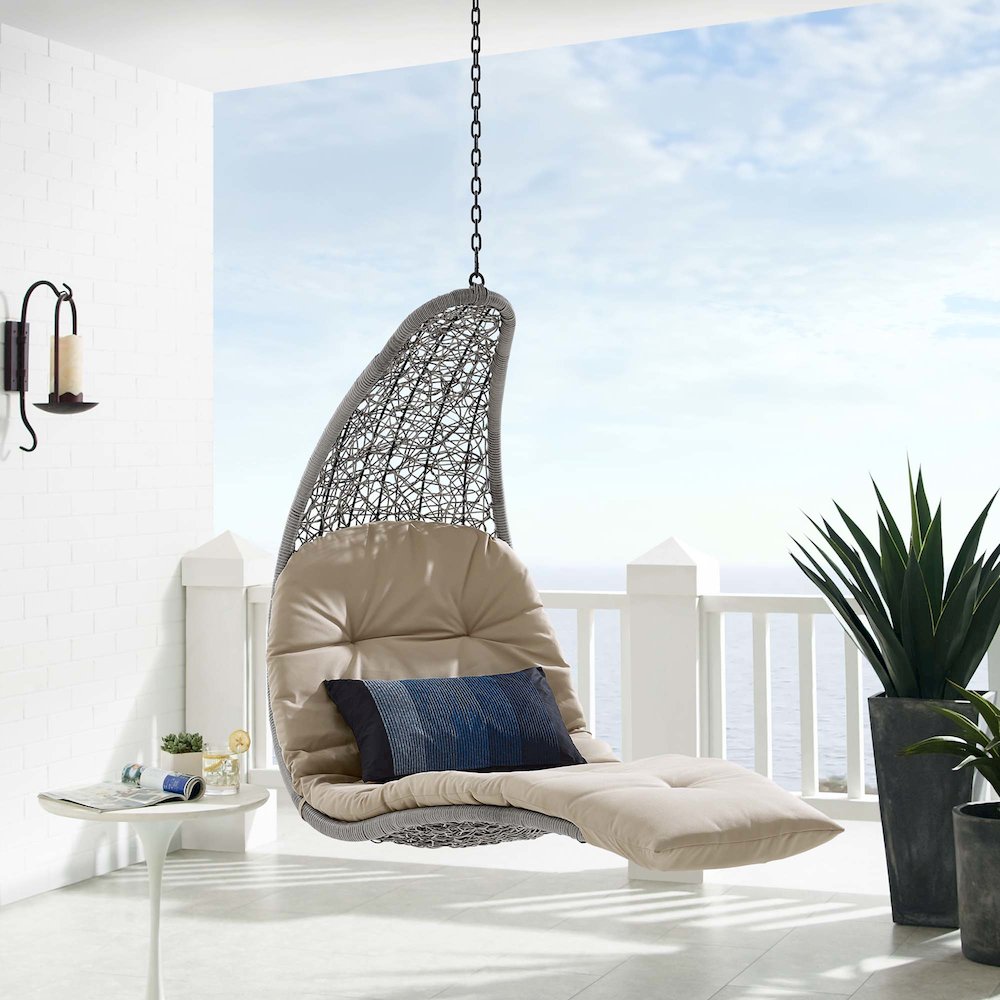 Landscape Hanging Chaise Lounge Outdoor Patio Swing Chair. Picture 5