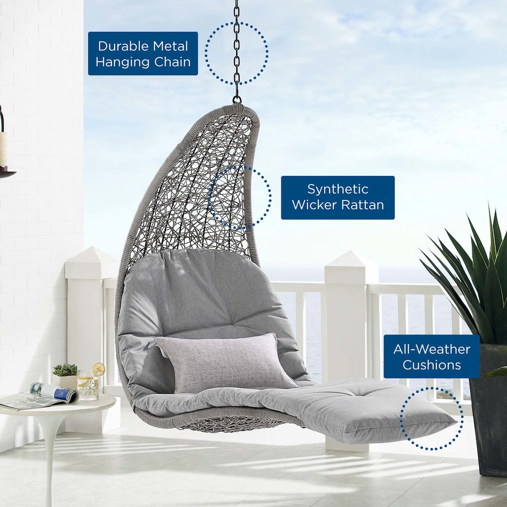 Landscape Hanging Chaise Lounge Outdoor Patio Swing Chair. Picture 6