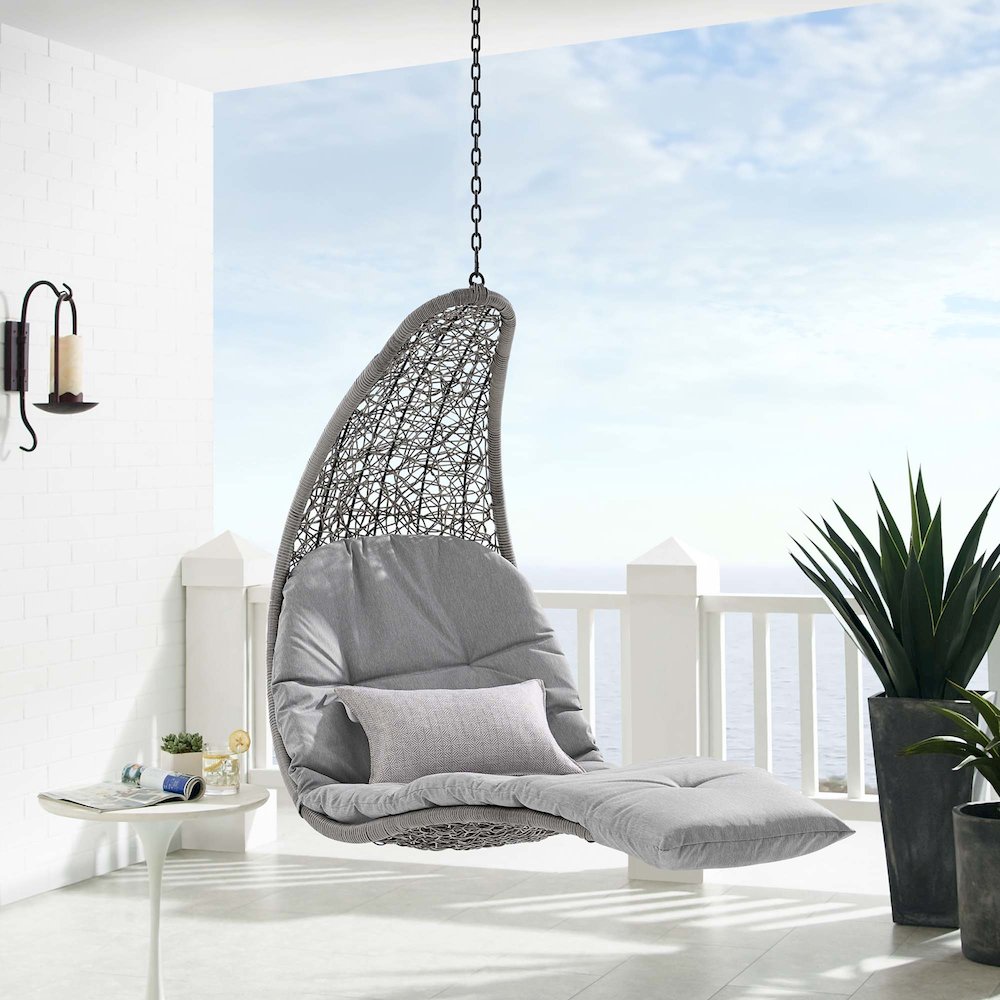 Landscape Hanging Chaise Lounge Outdoor Patio Swing Chair. Picture 5