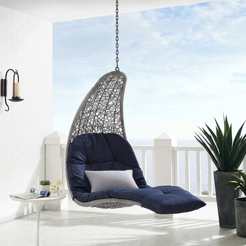 Landscape Hanging Chaise Lounge Outdoor Patio Swing Chair. Picture 5