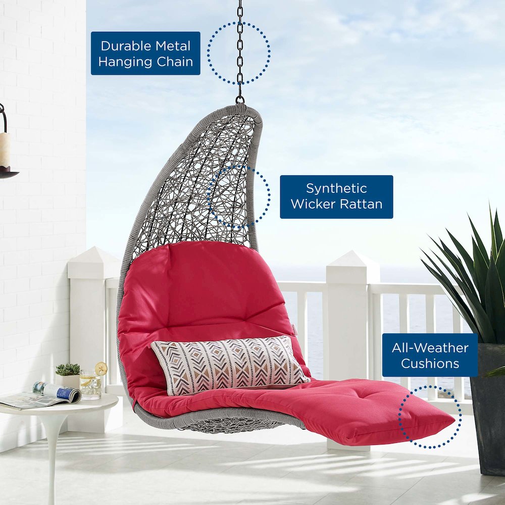 Landscape Hanging Chaise Lounge Outdoor Patio Swing Chair. Picture 6