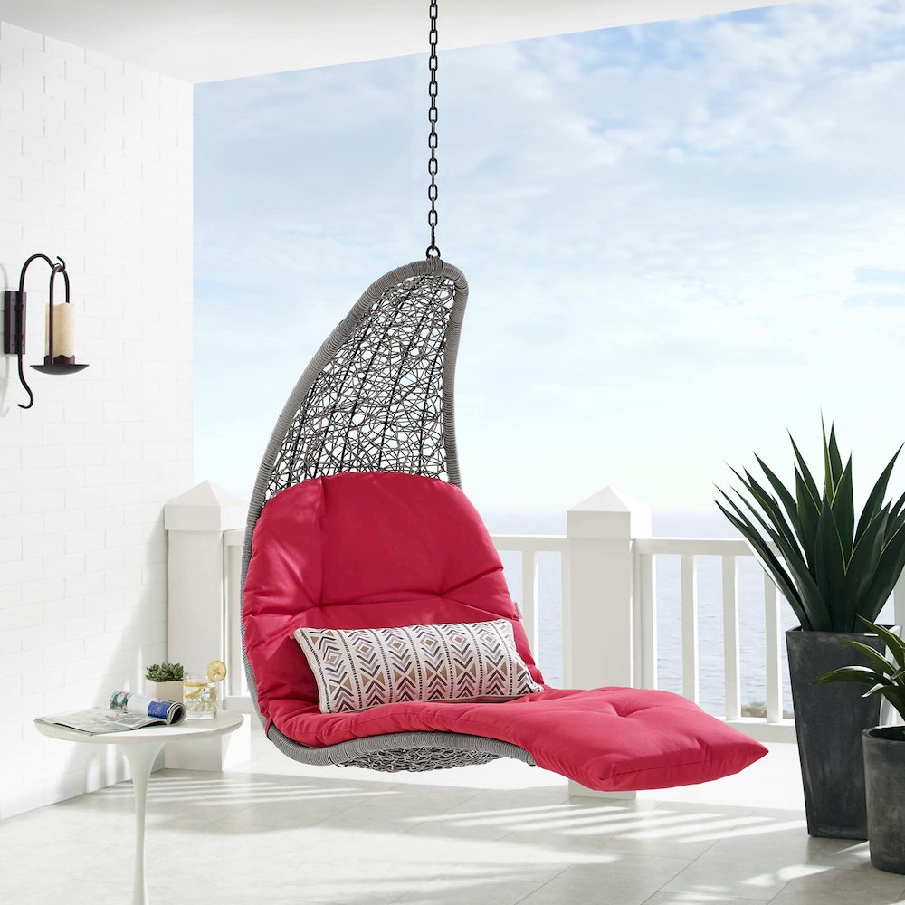 Landscape Hanging Chaise Lounge Outdoor Patio Swing Chair. Picture 5