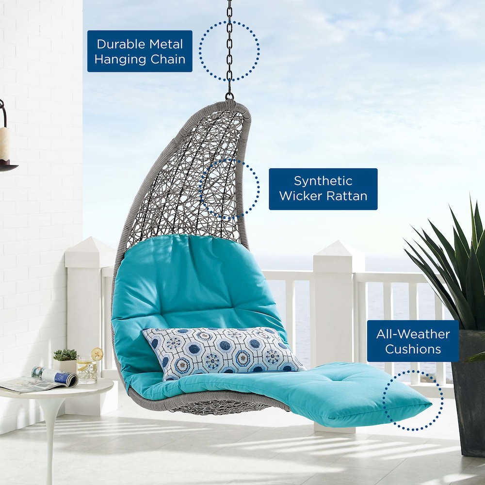 Landscape Hanging Chaise Lounge Outdoor Patio Swing Chair. Picture 6
