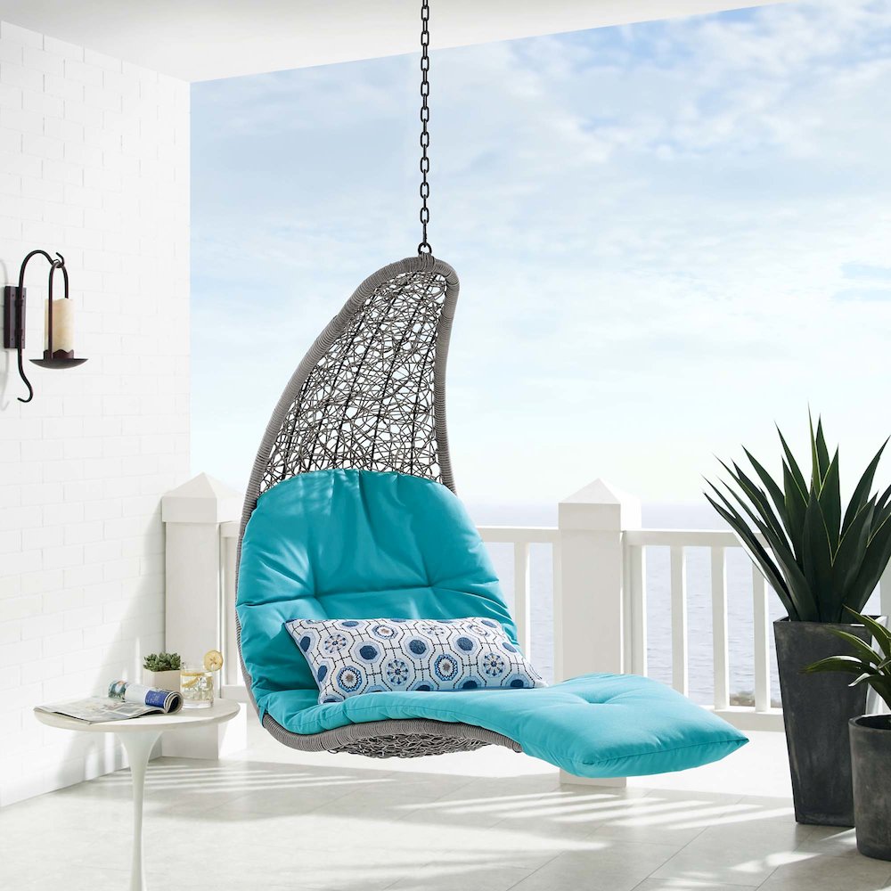 Landscape Hanging Chaise Lounge Outdoor Patio Swing Chair. Picture 5