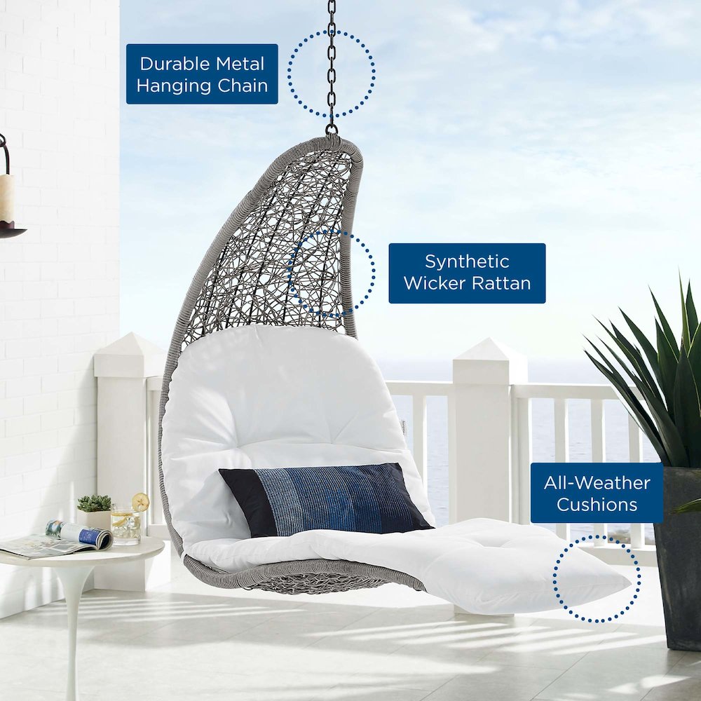Landscape Hanging Chaise Lounge Outdoor Patio Swing Chair. Picture 6