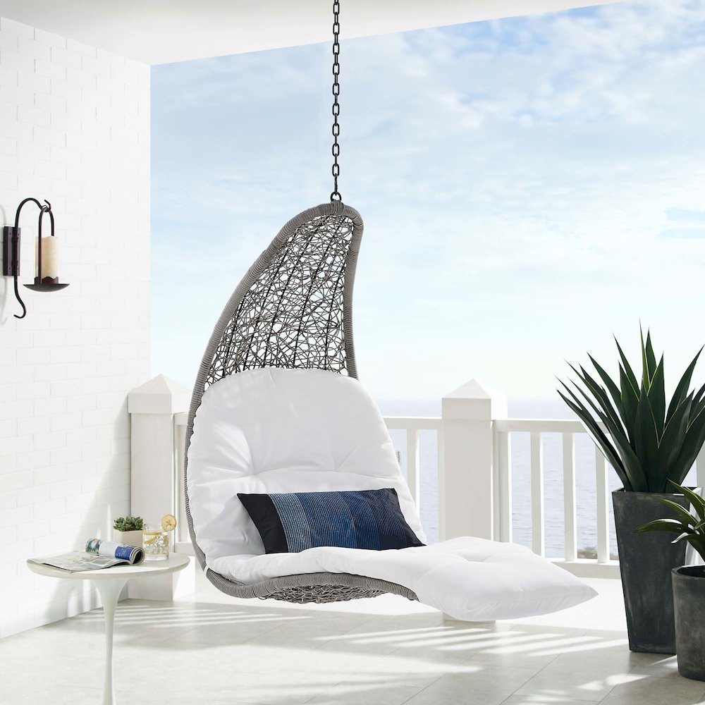 Landscape Hanging Chaise Lounge Outdoor Patio Swing Chair. Picture 5