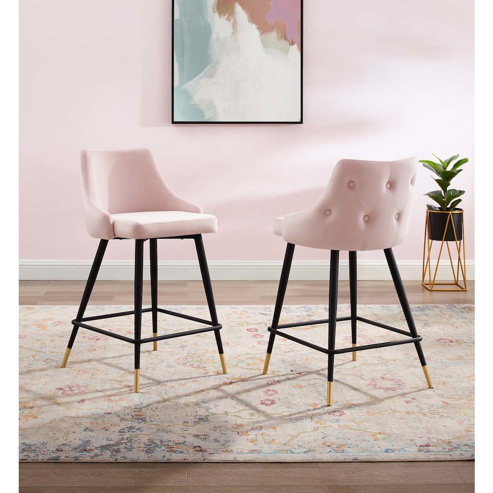 Adorn Performance Velvet Counter Stool Set of 2. Picture 7