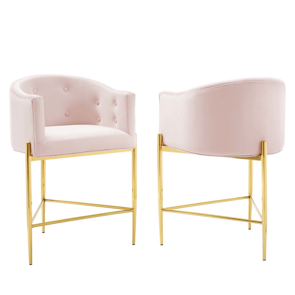 Savour Tufted Performance Velvet Counter Stool Set of 2. Picture 1