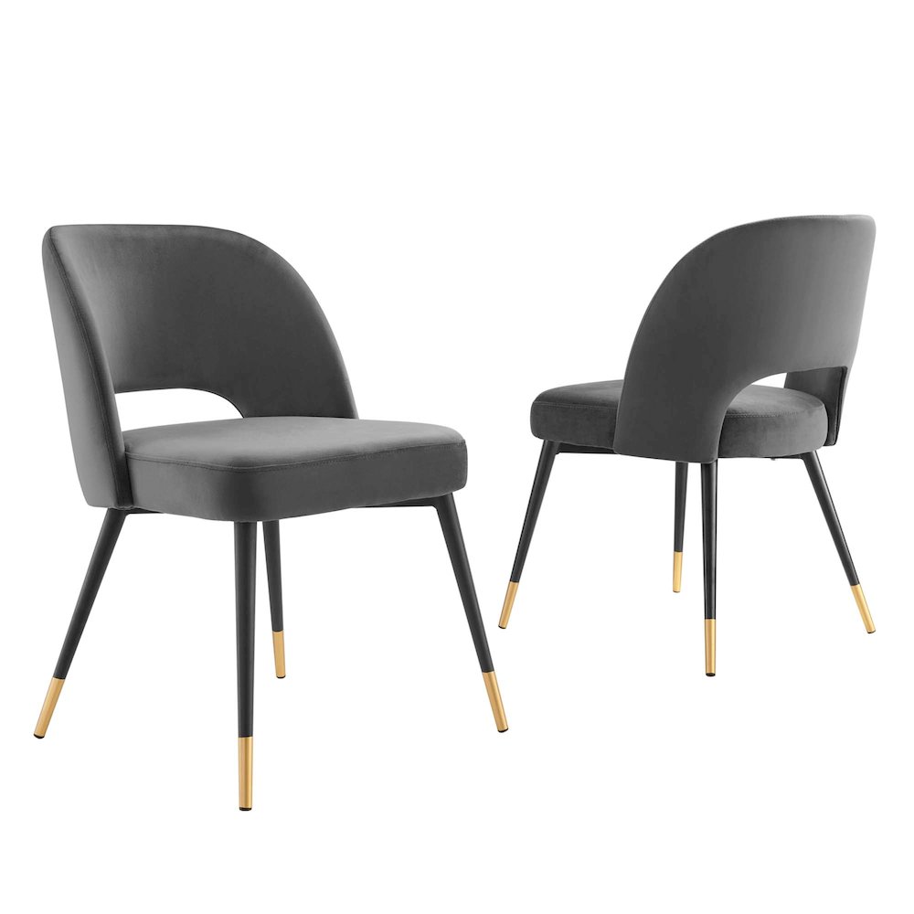 Rouse Performance Velvet Dining Side Chairs Set of 2. Picture 1