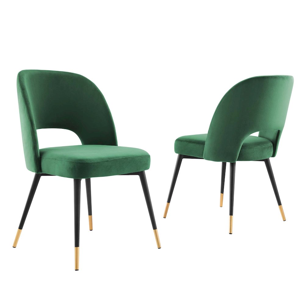 Rouse Performance Velvet Dining Side Chairs Set of 2. Picture 1