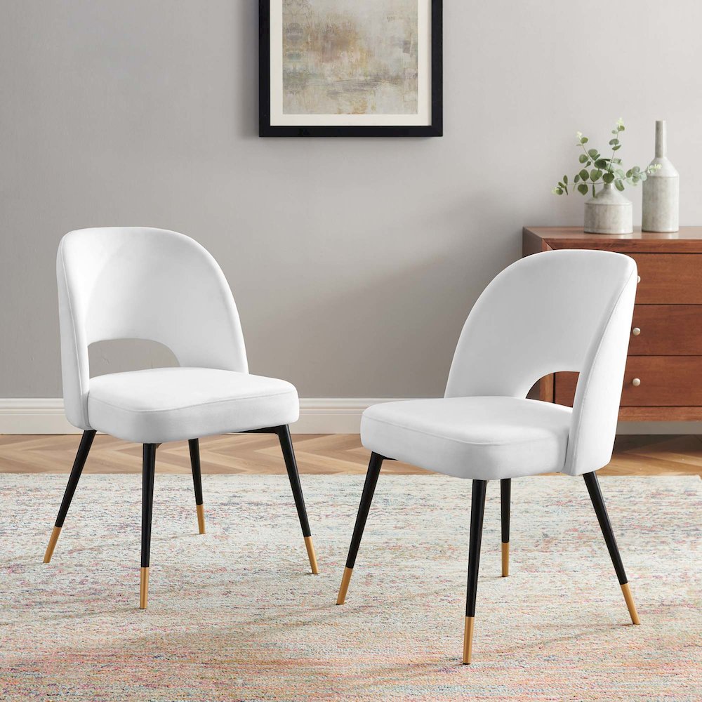 Rouse Performance Velvet Dining Side Chairs Set of 2. Picture 5