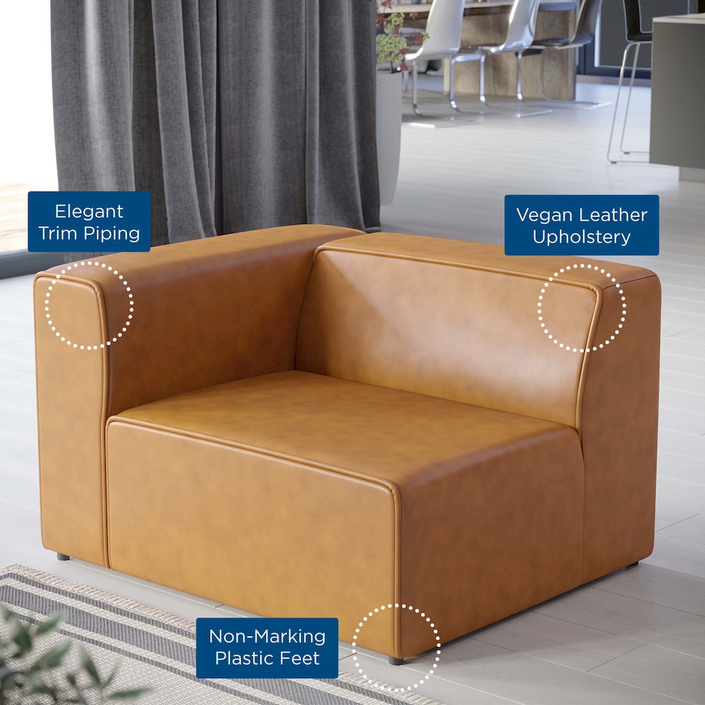 Mingle Vegan Leather Left-Arm Chair. Picture 7