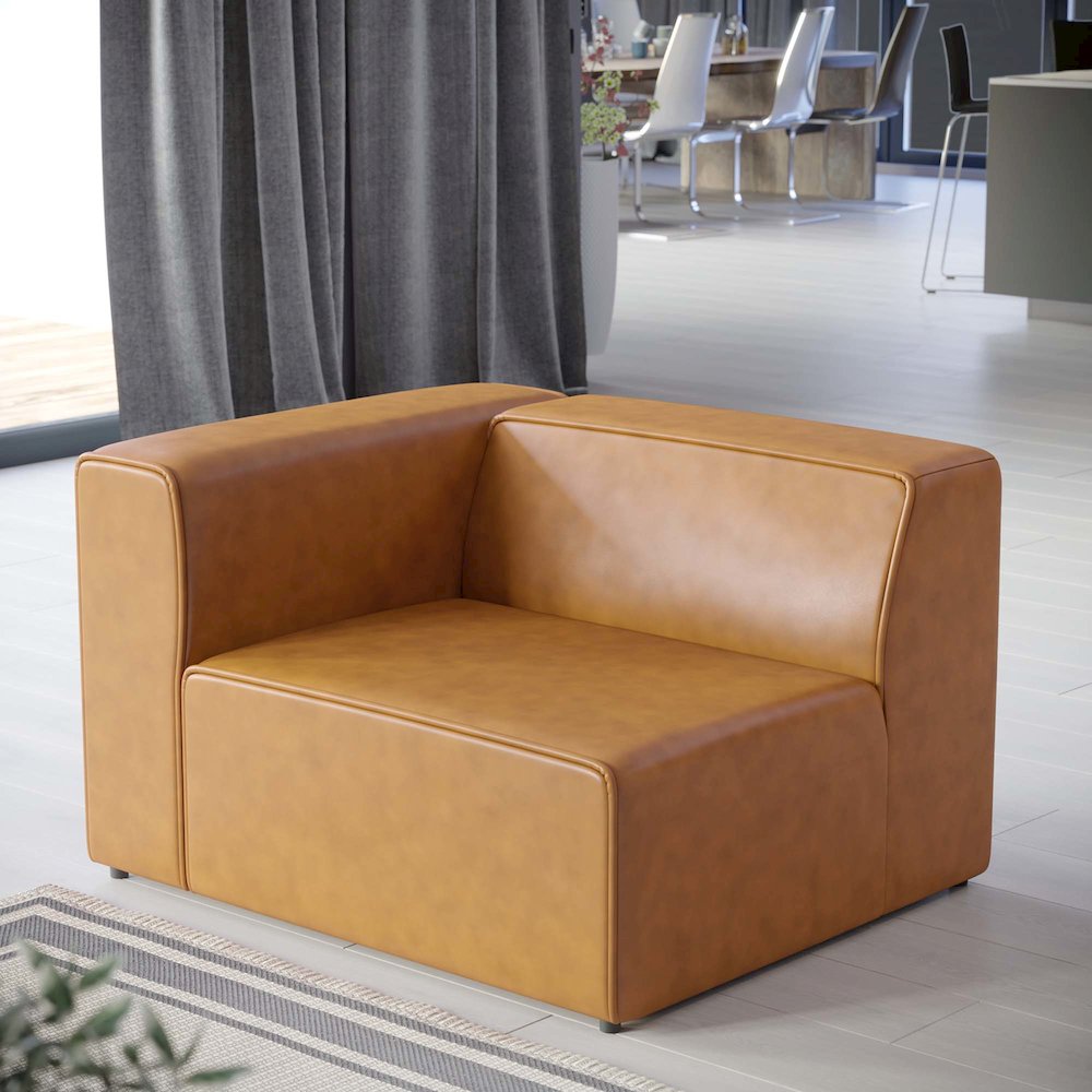 Mingle Vegan Leather Left-Arm Chair. Picture 5