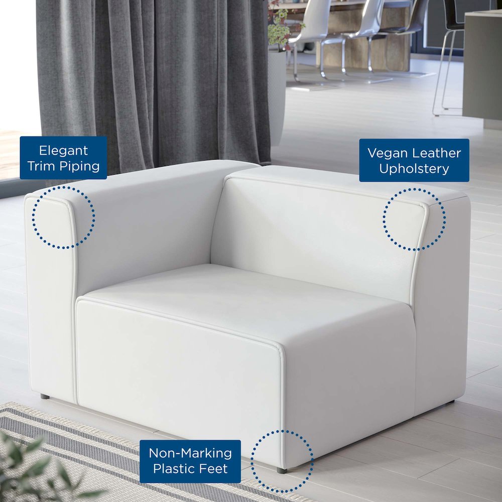 Mingle Vegan Leather Left-Arm Chair. Picture 7