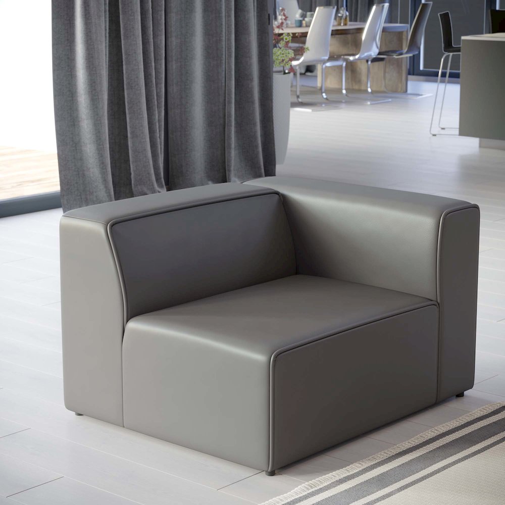 Mingle Vegan Leather Right-Arm Chair. Picture 5