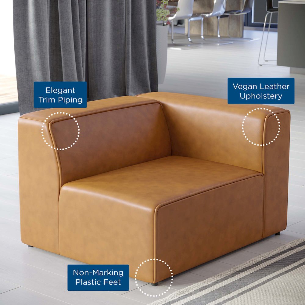 Mingle Vegan Leather Right-Arm Chair. Picture 6
