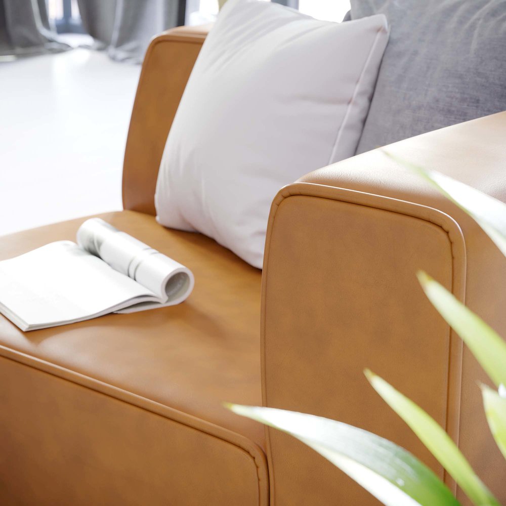 Mingle Vegan Leather Right-Arm Chair. Picture 7