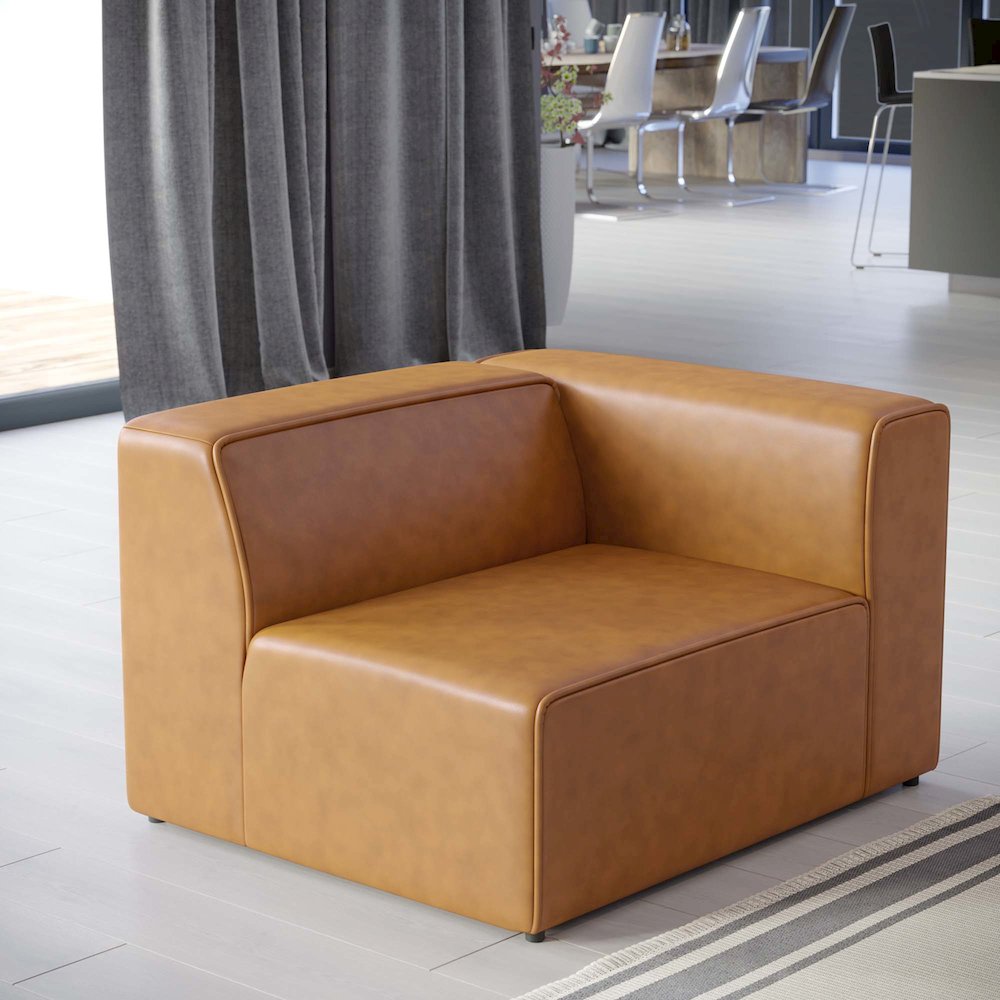 Mingle Vegan Leather Right-Arm Chair. Picture 5