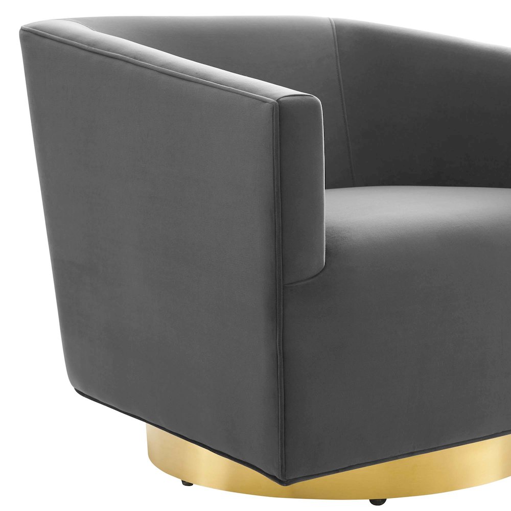 Twist Accent Lounge Performance Velvet Swivel Chair. Picture 2