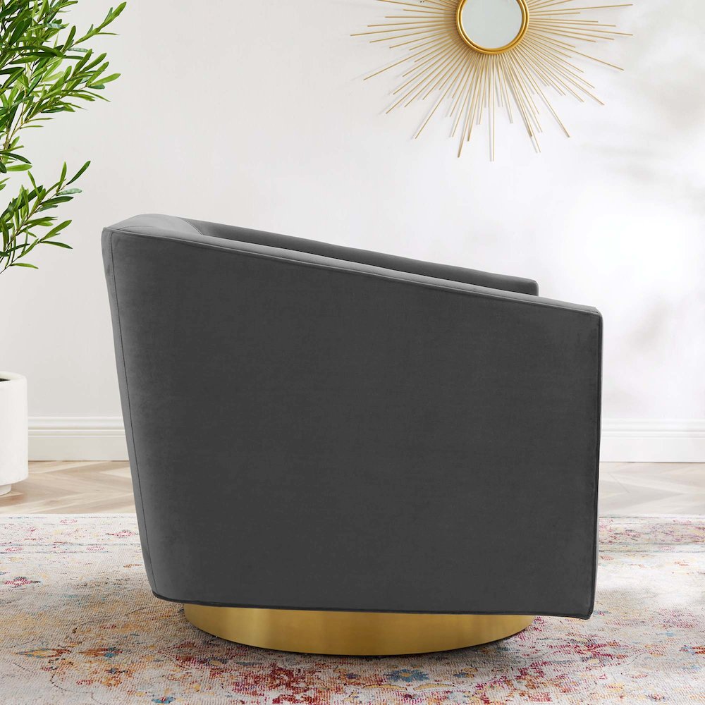 Twist Accent Lounge Performance Velvet Swivel Chair. Picture 7