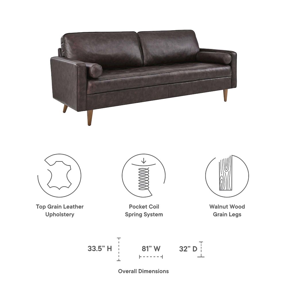 Valour 81" Leather Sofa. Picture 2