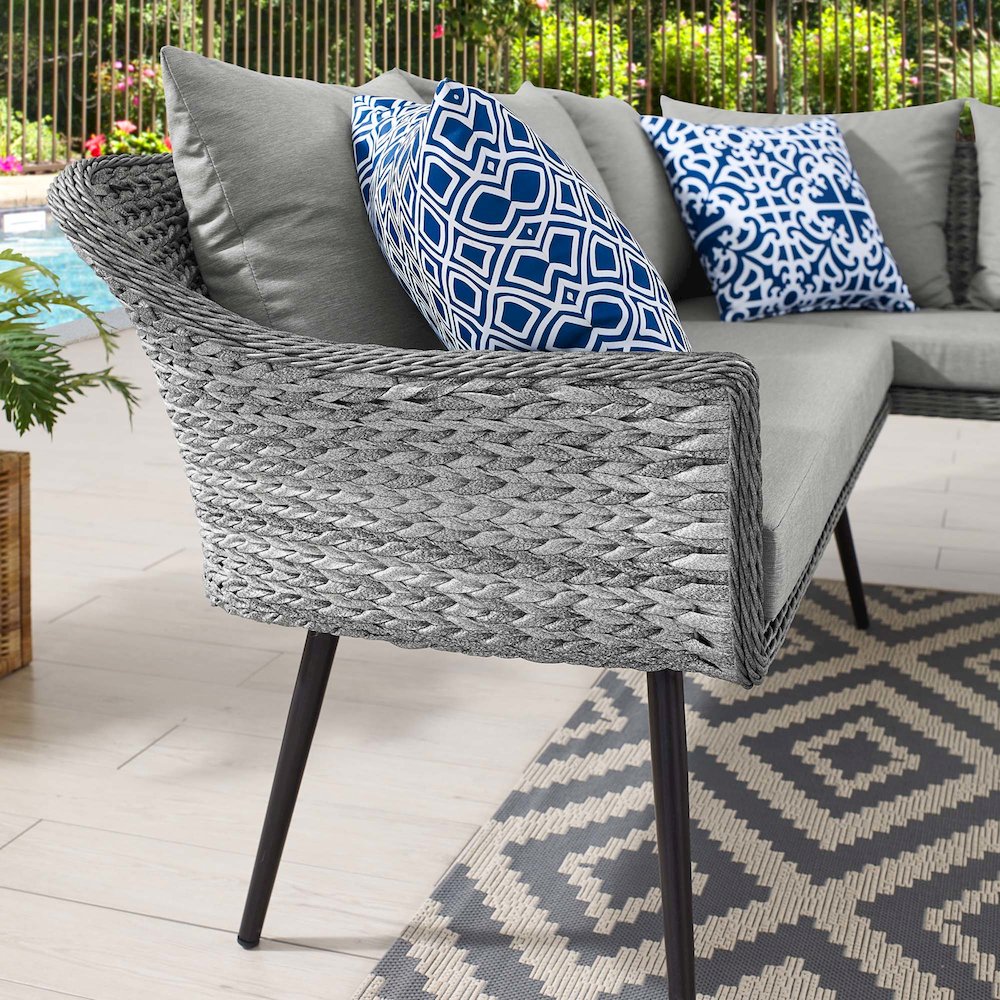 Endeavor Outdoor Patio Wicker Rattan Sectional Sofa. Picture 6