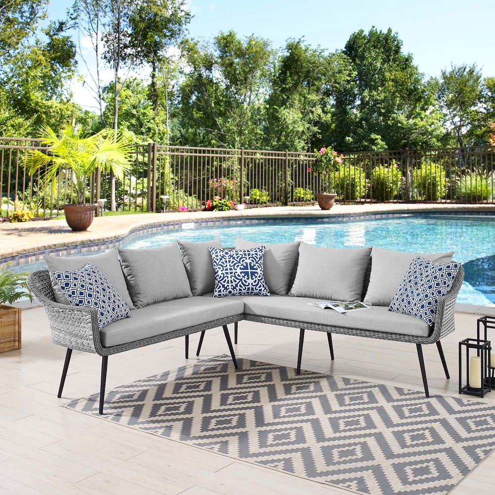 Endeavor Outdoor Patio Wicker Rattan Sectional Sofa. Picture 5