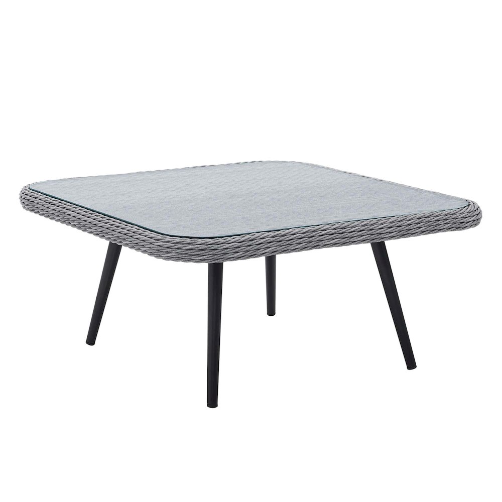 Endeavor Outdoor Patio Wicker Rattan Square Coffee Table. Picture 1