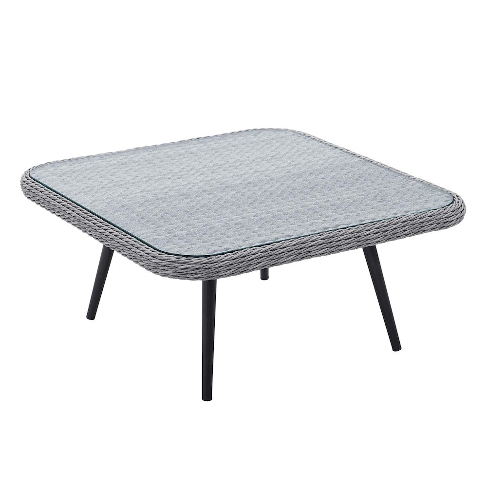 Endeavor Outdoor Patio Wicker Rattan Square Coffee Table. Picture 3