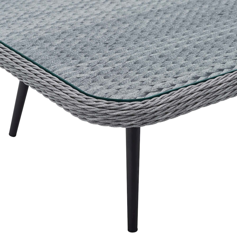 Endeavor Outdoor Patio Wicker Rattan Square Coffee Table. Picture 4
