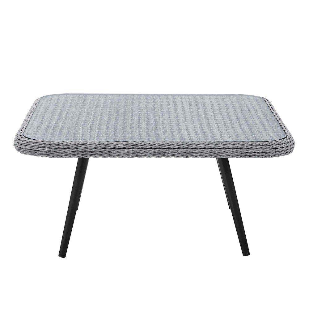 Endeavor Outdoor Patio Wicker Rattan Square Coffee Table. Picture 2