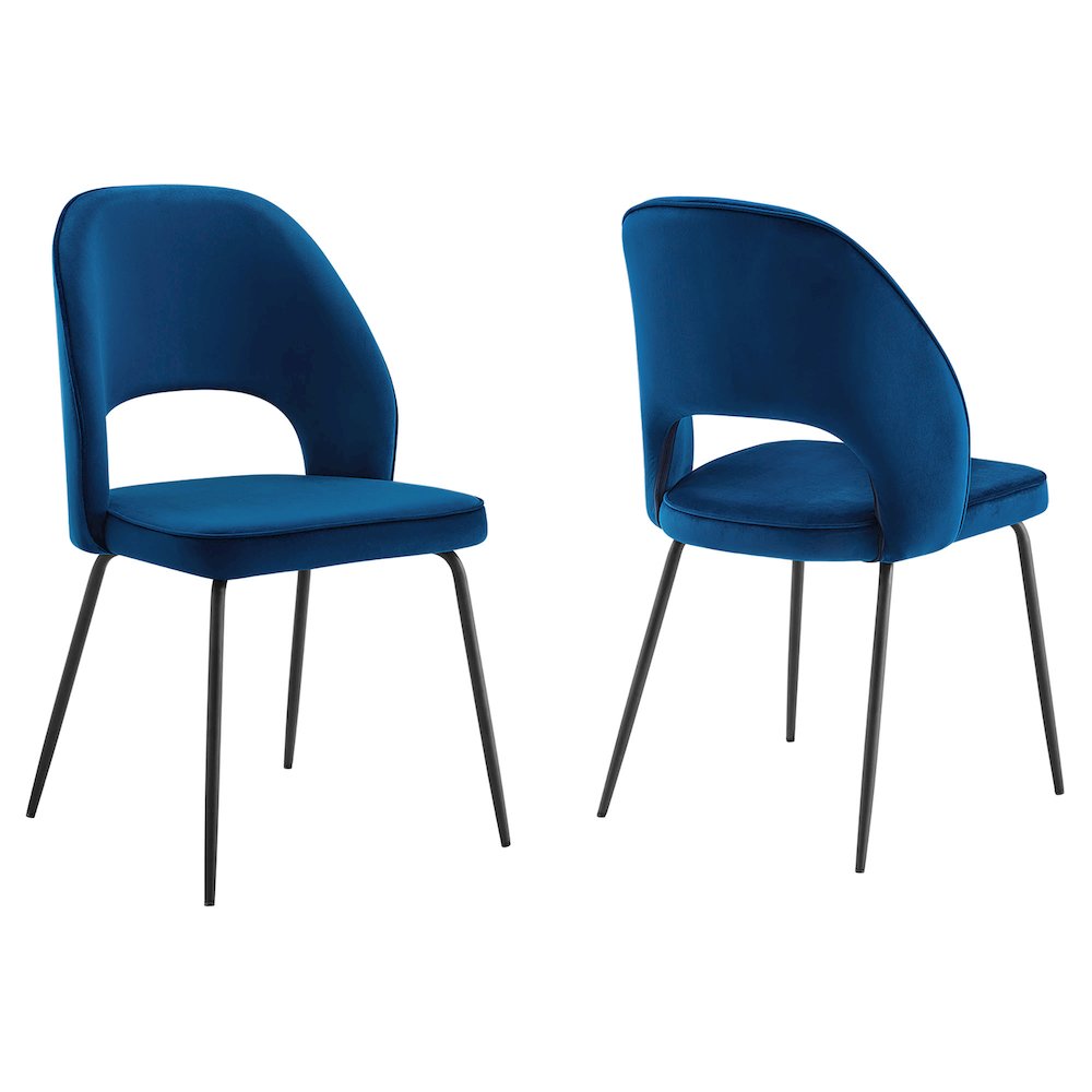 Nico Performance Velvet Dining Chair Set of 2. Picture 1