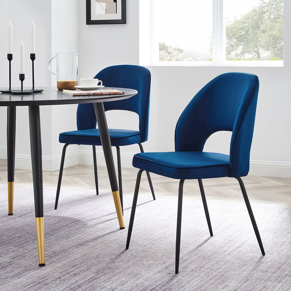 Nico Performance Velvet Dining Chair Set of 2. Picture 7