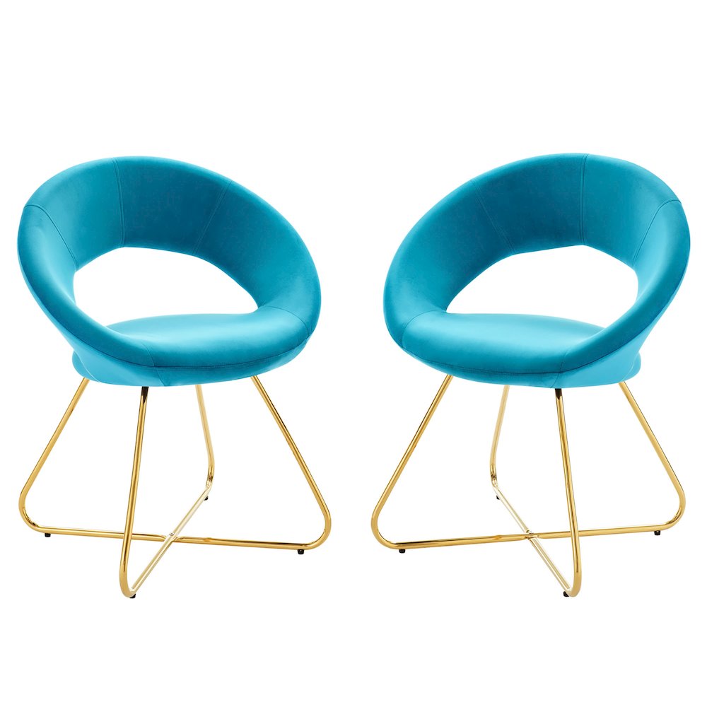 Nouvelle Performance Velvet Dining Chair Set of 2. Picture 1