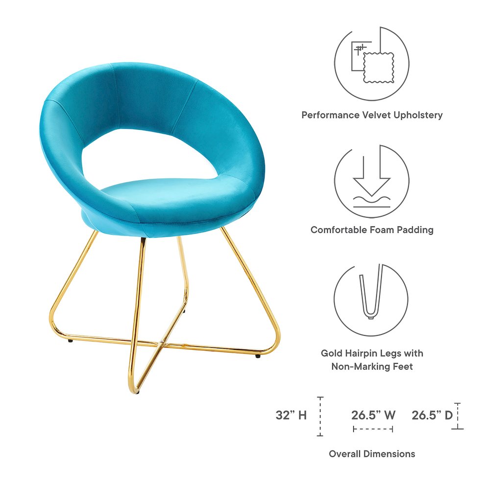 Nouvelle Performance Velvet Dining Chair Set of 2. Picture 2