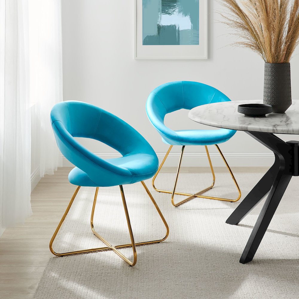 Nouvelle Performance Velvet Dining Chair Set of 2. Picture 7