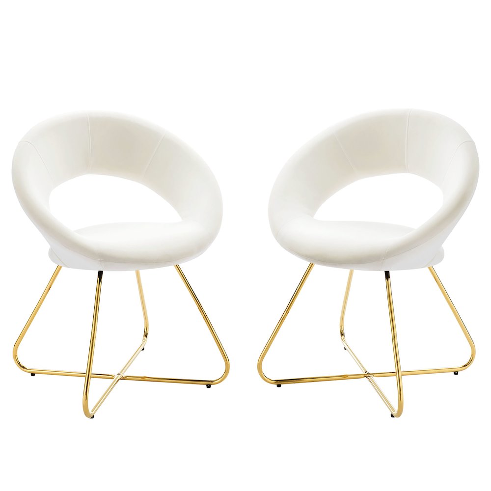 Nouvelle Performance Velvet Dining Chair Set of 2. Picture 1