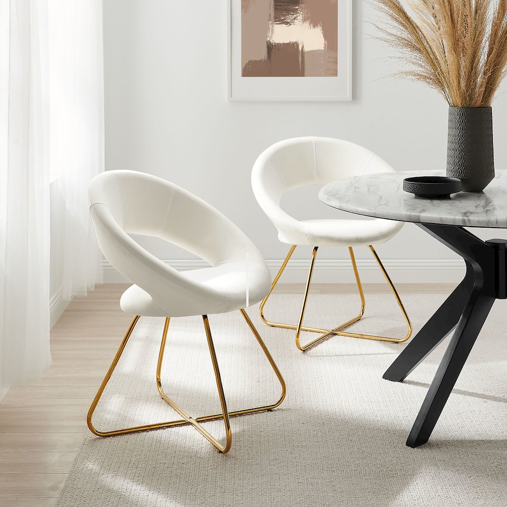 Nouvelle Performance Velvet Dining Chair Set of 2. Picture 7